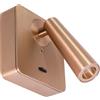 Gea luce GAP595 APPLIQUE A PARETE IN ALLUMINIO CON SPOT ORIENTABILE 1 LUCE ATTACCO QUADRATO LED 3000K 180LM 3W CHAMPAGNE