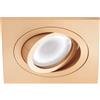 Gea luce GFA043 FARETTO DA INCASSO IN ALLUMINIO ATTACCO GU10 ORO SPAZZOLATO 9,4X9,4CM