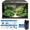 Amtra Acquario System Tank V2 - Acquario completo in vetro 60 Litri, Luce Led 9 Watt e Pompa Filtro inclusi, acqua dolce o salata, Nero, 60x32x42 CM