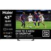 Haier Smart TV 43 Pollici QLED 4K UHD Google TV HDR10 Dolby Audio 120Hz