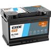 Batteria Exide EL700 EFB 70Ah 760A per Peugeot 3008, Ford Focus, Nissan Qashqai, Renault Mégane Kadjar
