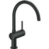 Grohe Minta miscelatore monocomando per lavello cucina, bocca alta girevole, finitura nero - 32917KS0