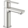 Grohe miscelatore monocomando per lavabo Grohe Lineare taglia XS con piletta scarico clic clac, finitura supersteel - 23791DC1