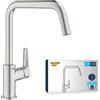 Grohe QuickFix Start miscelatore monocomando per lavello cucina con bocca orientabile, finitura supersteel - 30470DC0