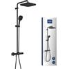 Grohe QuickFix Grohe 266962431 QuickFix Vitalio Comfort 250 sistema doccia a parete con miscelatore termostatico, nero opaco