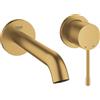 Grohe Essence miscelatore lavabo, installazione a parete, taglia S, sporgenza 183 mm, finitura oro spazzolato - 19408GN1