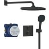 Grohe QuickFix Grohe 348822430 sistema doccia ad incasso con miscelatore termostatico Precision a 2 vie e soffione doccia Vitalio Comfort, colore nero opaco