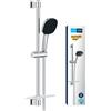 Grohe QuickFix Grohe 26929001 Vitalio Comfort 110 set asta doccia saliscendi 60 cm con manopola doccia a 2 getti, flessibile e mensola, finitura cromo lucido