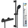 Grohe QuickFix Grohe 345972431 miscelatore termostatico doccia Precision Start con set asta doccia Vitalio Start 60 cm, colore nero opaco