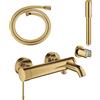 Grohe Essence miscelatore monocomando per vasca completo con set doccia, montaggio a parete, colore oro lucido - 33628GL1