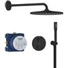 Grohe QuickFix Grohe 348802430 sistema doccia incasso con miscelatore termostatico Precision e soffione Vitalio Rain Mono 310, colore nero opaco