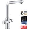 Grohe Blue Pure Minta miscelatore cucina a tre vie con attacco per acqua filtrata, finitura cromo - 30588000