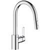 Grohe QuickFix Grohe 31484001 Get miscelatore cucina con bocca orientabile e doccetta estraibile, colore cromo lucido