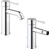 Grohe set miscelatore lavabo bidet Grohe Essence con pilette scarico a tirante, finitura cromo - 23589001 - 32935001