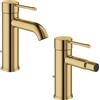 Grohe set miscelatore lavabo bidet Grohe Essence con pilette scarico a tirante, finitura oro lucido - 23589GL1 - 32935GL1