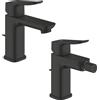 Grohe QuickFix set miscelatore lavabo bidet Grohe Dice con pilette scarico a tirante, finitura nero opaco - 1018562430 - 1018772430