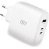 ISY CARICABATTERIA ISY GAN charger 100W+USB-CTOC da 100W, Bianco