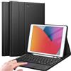Fintie Keyboard Cover per iPad (9a / 8a e 7a generazione - 2021/2020/2019), Cover per iPad 10.2 con tastiera, tastiera tedesca con touchpad tastiera magnetica staccabile, nero