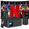 Merkloos Mini proiettore Beamer - 1080p Full HD - Compatibile con Netflix - Audio Dolby - Wi-Fi e Bluetooth 5.3