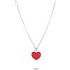 ALFIERI & ST. JOHN 925 Collana cuore in argento con cuore grande rosso