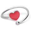 ALFIERI & ST. JOHN 925 Anello cuore in argento con cuore rosso