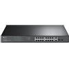 TP-Link TL-SG1218MPE 16-Port-Gigabit PoE Switch Easy Smart Managed, 16 PoE+-Ports mit 250 W, 2 × Nic (18 porte), Switch di rete, Nero