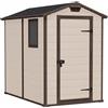 KETER - Casetta da Giardino Manor 4x6 in Resina Beige con Pavimento - h198x130x192 cm