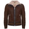 Infinity Leather Giacca per Uomo in Pelle Marrone da Motociclista RAF Pilot in Vera Pelle di Montone di Pecora