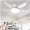 Linkenail Ventilatore da Soffitto con Luce e Telecomando 92cm, Silenzioso Reversibile | 5 Pale, 6 Velocità Motore DC Silenzioso, CCT LED Dimmerabile, Lampadario Ventilatore da Soffitto per Camera Soggiorno, Bianco