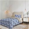 Italian Bed Linen Parure Copripiumino NO STIRO FANTASY - prodotto in Italia - Set Copripiumino - Letto Singolo, Microfibra - Sacco 150x200 cm + Patella e Federa 50x80 cm - Rombi