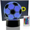 Yeefunjoy Lampada da notte a LED 3D, Calcio Lampada | Notturna 3D Visiva dell'illusione Con Telecomando 16 Cambiare Colore Tavolo Calcio Regalo Giocattoli Decorazioni Bambini 7-9