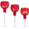 BIZZOTTO PORTA CANDELA PEZZO SINGOLO WOODLAND CALICE ROSSO MISURA S