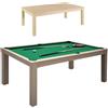 Garlando Miami 7 Betulla - Biliardo Pool con Panno Verde e Piane per Tavolo da Pranzo Incluse
