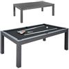 Garlando Miami 7 Rovere Grigio - Tavolo da Biliardo Pool con Panno Nero e Piane di Copertura Incluse