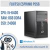 Fujitsu PC Desktop Fujitsu Esprimo P556 Cpu i5-6400 Ram 8Gb DDR4 SSD 240Gb Win 11 Pro