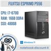 Fujitsu PC Desktop Fujitsu Esprimo P556 Cpu i7-6700 Ram 16Gb DDR4 SSD 480Gb Win 11 Pro