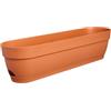 Elho vibia campana trough 70cm fioriera - Terra | 18,2 x 69 x 17 cm (lunghezza x larghezza x altezza). Sottovaso integrato, 100% plastica riciclata