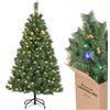SALCAR Albero di Natale con Luci Incorporate Artificiale 120 cm, Abete di Natale con Guanti, 110 LED e 226 Punte per Rami, Supporto in Metallo, Montaggio Rapido