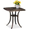 Relaxdays Tavolino da Giardino, Tavolo Quadrato da Balcone, 53x53,5x53,5 cm, Mobile in Alluminio da Esterno, Nero Bronzo