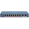 Hikvision DS-3E0310HP-E Switch Unmanaged 8 porte PoE, 1 Hi-PoE 90 W, 2 uplink Gigabit, 110 W
