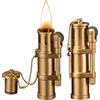 GAOUTO 2 accendini al cherosene, accendino vintage in ottone, accendino meccanico vintage, ricaricabile, accendino a fiamma jet, accendino per cucina campeggio (non contiene cherosene)