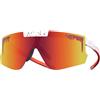 Pit Viper - Occhiali da sole sollevabili - The Heater Flip Offs White/Red - rosso