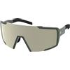 Scott - Occhiali da sole - Shield Kaki Green Amp White Chrome S2 - Nero