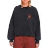 Volcom - Felpa a collo rotondo - Fa Ozzy Crew W Vintage Black per Donne in Cotone - Taglia S - Nero