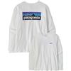 Patagonia - T-shirt in policotone riciclato - W's L/S P-6 Logo Responsibili-Tee Fiber White per Donne in Cotone - Taglia XS - Bianco