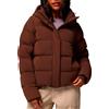 Columbia - Piumino corto in piuma naturale - Amaze Puff Hooded Jacket Tobacco per Donne in Pelle - Taglia S - Marrone