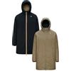 K-Way - Giacca mid-length reversibile e isolante - Jacob St Warm Double Black Pure Green Army per Uomo in Pelle - Taglia S - Nero