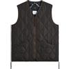 Taion - Piumino senza maniche in piuma - Military Zip V Neck Down Vest Dark Choco per Uomo - Taglia S - Marrone