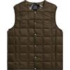 Taion - Piumino senza maniche in piuma - Crew Neck Button Down Vest Dark Choco per Uomo in Nylon - Taglia S - Marrone