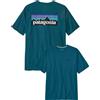 Patagonia - T-shirt in policotone riciclato - M's P-6 Logo Responsibili-Tee Glacial Blue per Uomo in Cotone - Taglia S